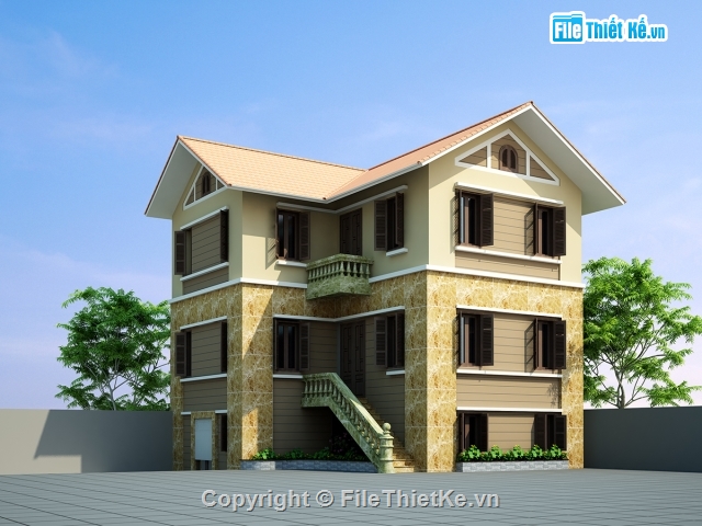 Biệt thự 3 tầng phong cách hiện đại,Diện tích 10.2x11.2m,Biệt thự 3 tầng 10.2x11.2m